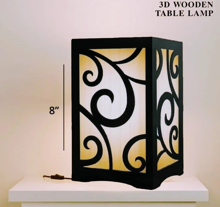 3D Design Laser Cutting Wooden Lamp