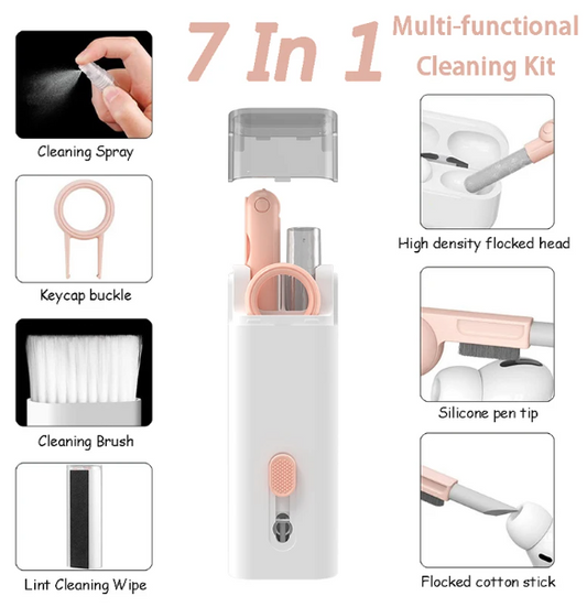 7 in 1 Cleaning Kit Computer Keyboard Earphones Cleaner Brush Tablet Laptop Phones Clean Pen For Airpods Earbuds Cleaning Tools