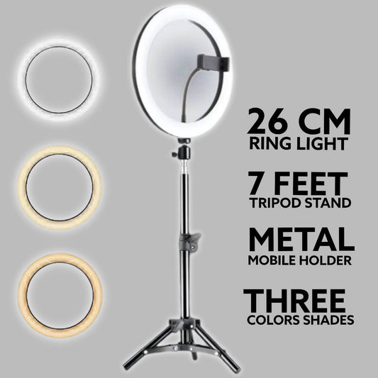Selfie LED Ring Light 7 Feet Tripod Stand & Mobile Phone Holder